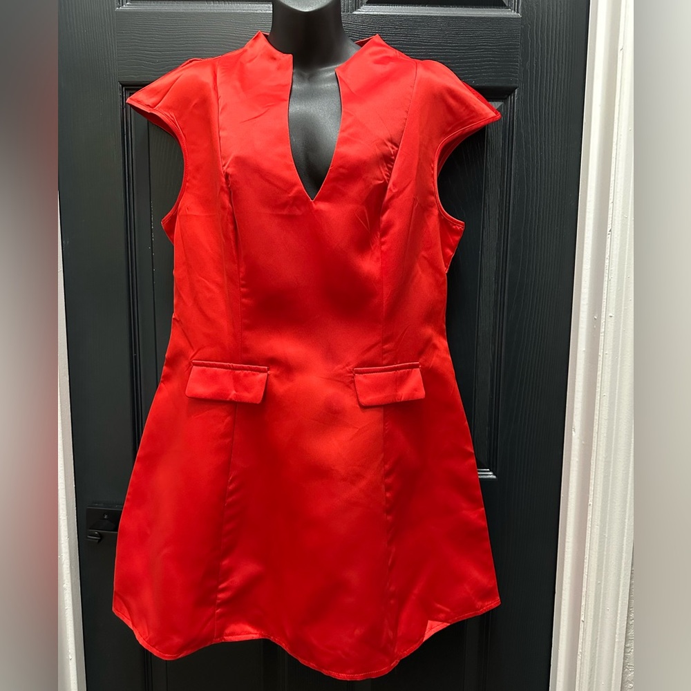 NWOT Elegant Red Sleeveless Mini Dress